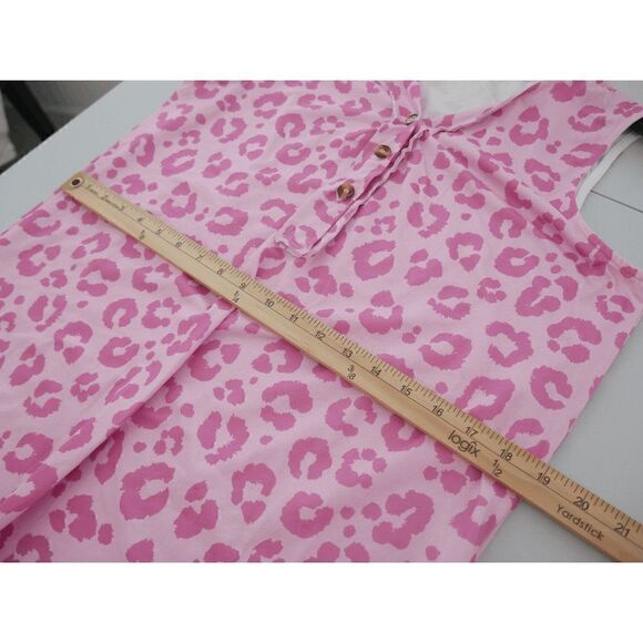Pink Leopard Button-Front Tank Top L - Picture 5 of 7